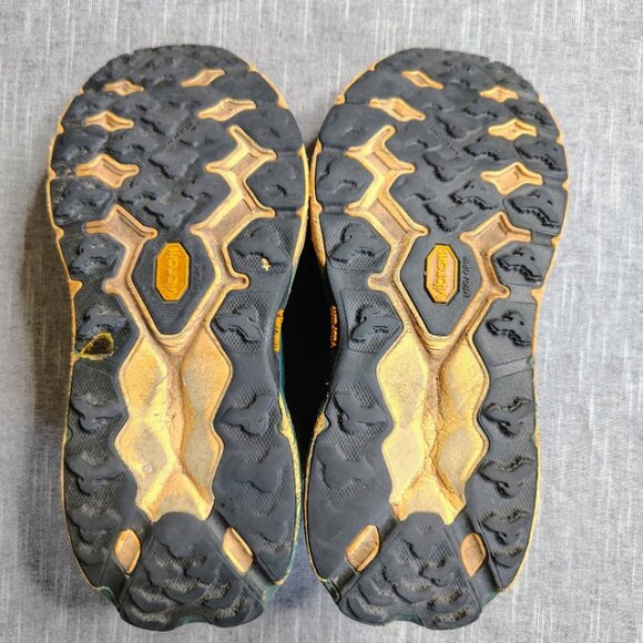 Hoka One One Teal and Yellow Athletic Shoes - Picture 11 of 11